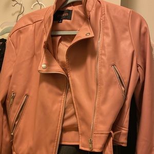Pink leather jacket